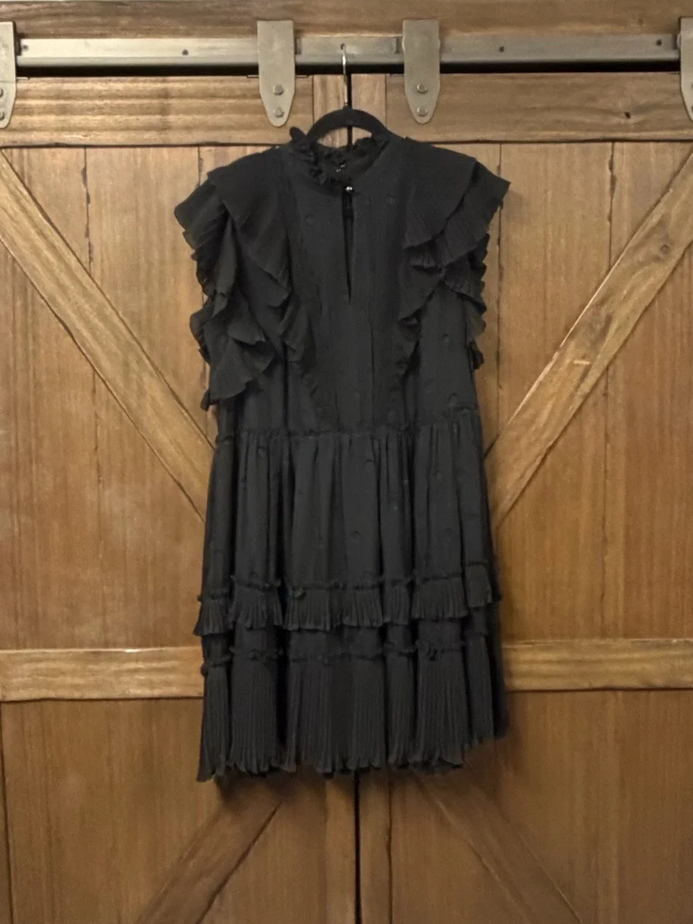 Kate Spade Bakery Dot Devore Fit and Flare Mini Cocktail Dress Black Size 14 NWT